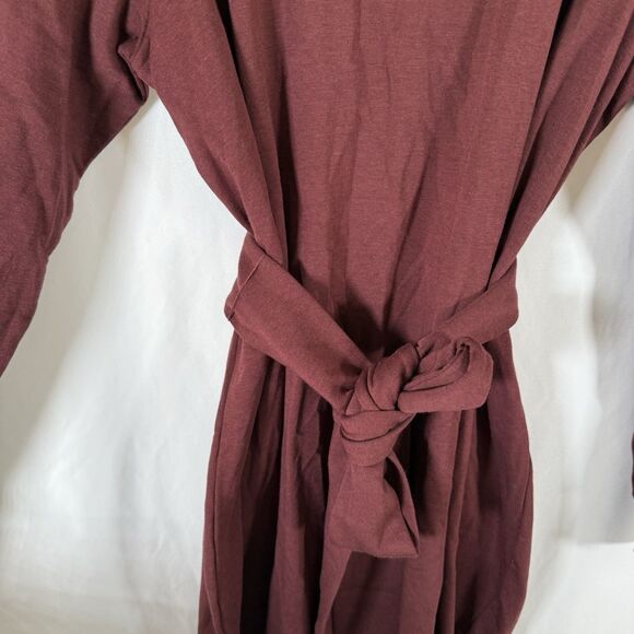 New Torrid Dress Women's 2 2X Red Long Sleeve Belted Pocketless Cotton Blend - Picture 5 of 11